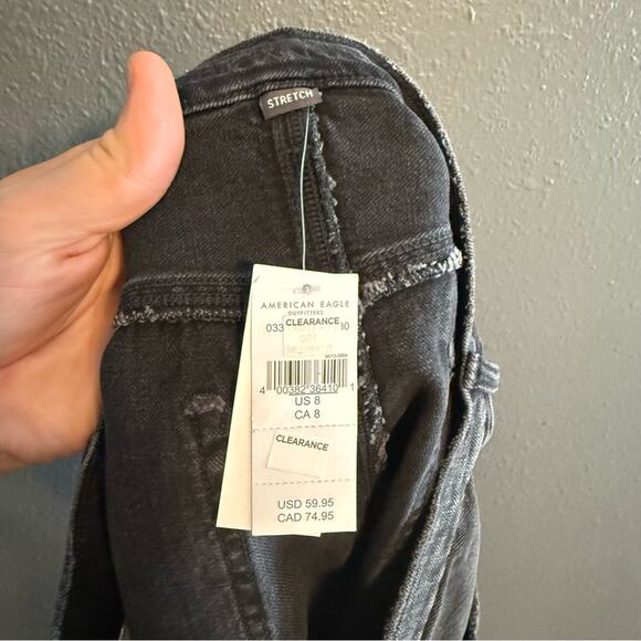 American Eagle NWT High Rise 90s Boyfriend Short Black Size 8 - Picture 5 of 7